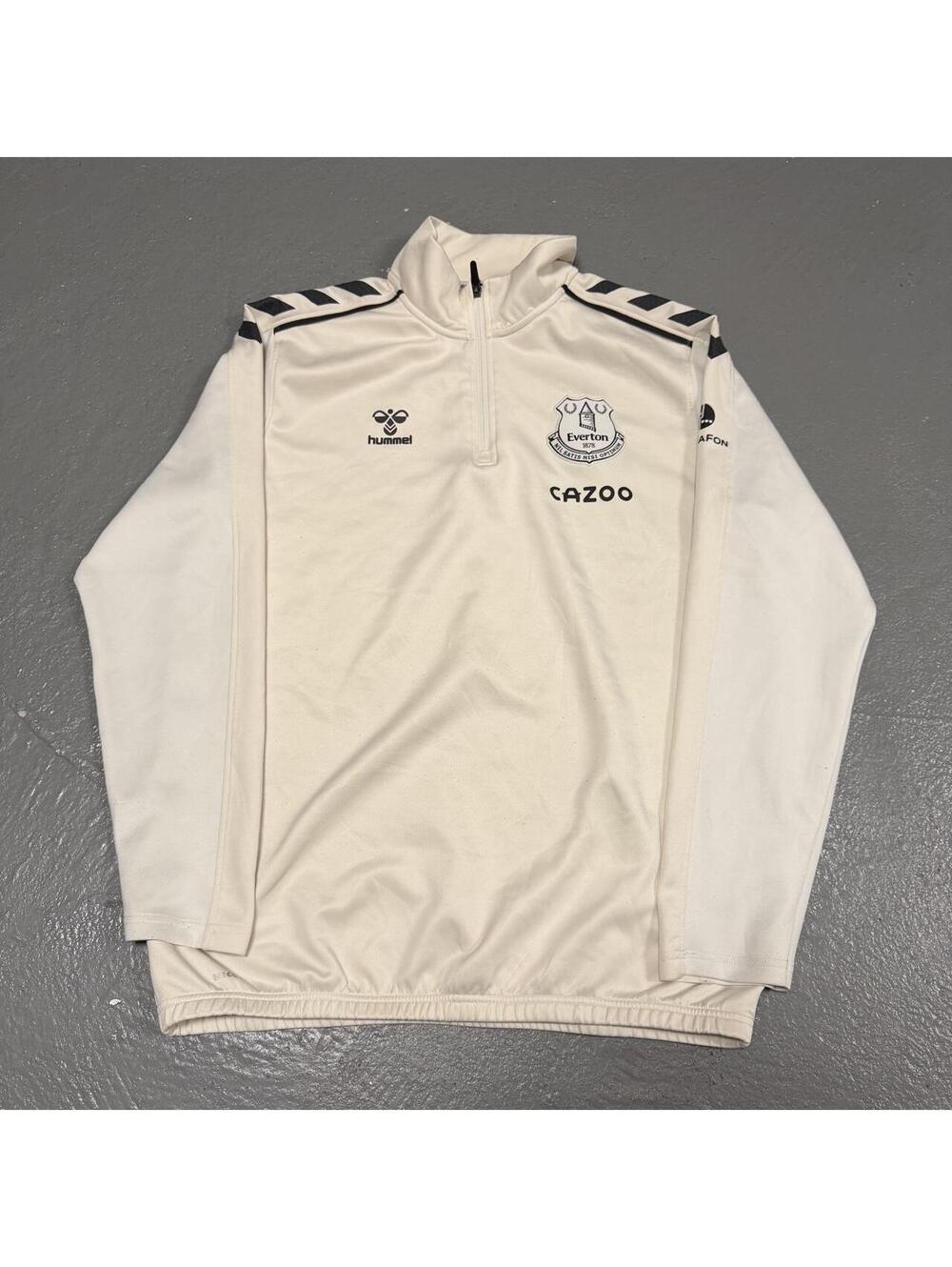 Hummel Everton 2021/22 White and Cream Training Quarter Zip Sweater